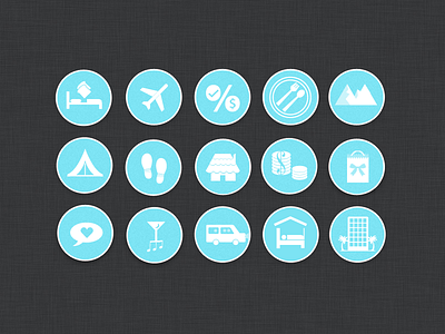 Travel Icons app bnb flight hotel icon set travel vector