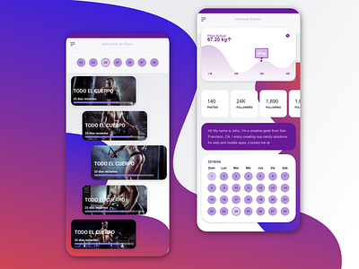 Personal training application app design illustration training ui ux