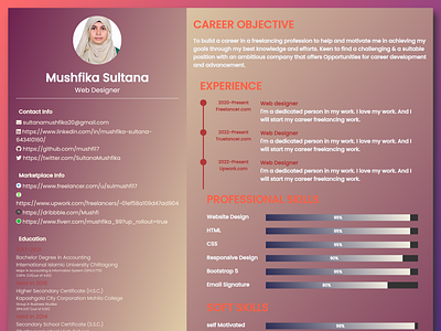 New Update Resume css html htmlcss webdesign