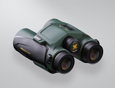 Digital bibocular 3d binocular design industrial design lens product rendering