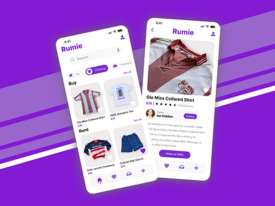 Rumie - College Marketplace App Redesign app design marketplace shop ui