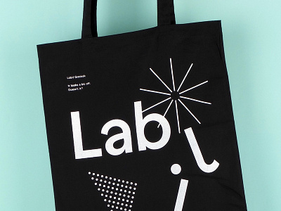 Labil Grotesk tote colourful geometric monochrome playful sans serif screen print tote bag type design typography