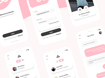 Intwine Dribbble chat clean design feed login ui uidesign ux