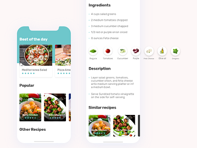 The Recipe App clean designui dribbble food recipe ui uidesign uiux ux