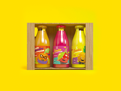 Hijos de Fruta 3d cinema4d colorurs design graphic orange packaging pineapple strawberry