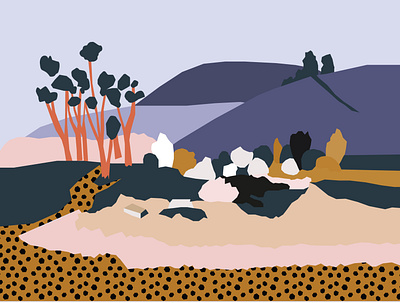 Abstract Landscape Illustration adobe illustrator drawing illustration landscape mountains mozambique trees vector vectorart