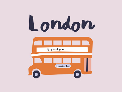 London Bus adobeillustator bus double decker font handlettering illustration london uk vector vectorart