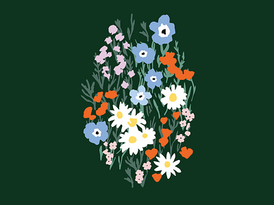 Meadow Wild Flowers adobeillustrator flowers ink meadow vector vectorart wild