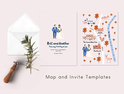 Make your own wedding invite and map template adobeillustator illustration art ink invite map vector vectorartwork wedding wedding card wedding invitation