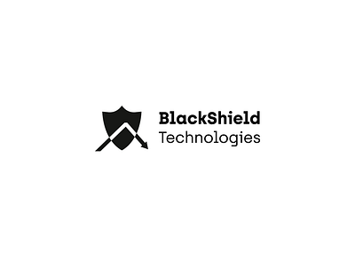 BlackShield Technologies arrow black black white design geometric logo shield tech technology vector