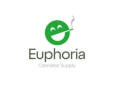 Euphoria cannabis e euphoria joint logo smile smoke weed