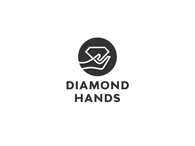 diamond hands diamond gem geometric hand logo round vector