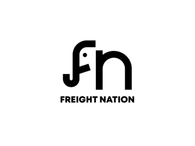 FN logo FREIGHT NATION branding elephant f freight geometric logo monogram n nation typography vector