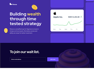 Maansa Investment - PreLaunch Landing Page