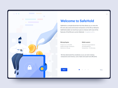 SafeHold - Desktop App blockchain design desktop illustration miner wallet