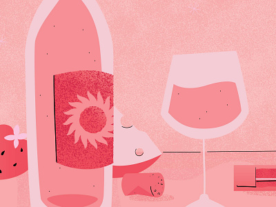 Rosé All Day graphic design illustration rose rosé wine