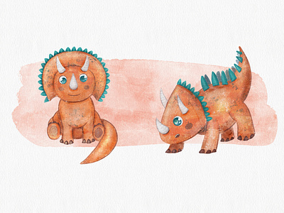 Dinosaur Character Creation, Triceratops bookaboutdinos bookaboutdinosaurs bookdesign bookillustration charactercreation characterdesign dinosarus gameillustration illustration illustrator kidsillustration triceratops