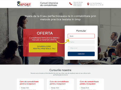 oxfort - Finance Courses - Landing Page courses finance landing page lessons school