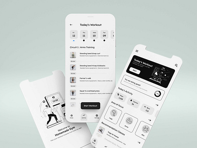 Homemade Gym App UI app design graphic design typography ui ux