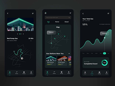 Gas Station App UI app design graphic design password manager typography ux