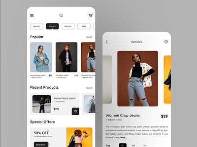 Clothes Shopping App UI app branding design graphic design illustration logo password manager typography ui ux