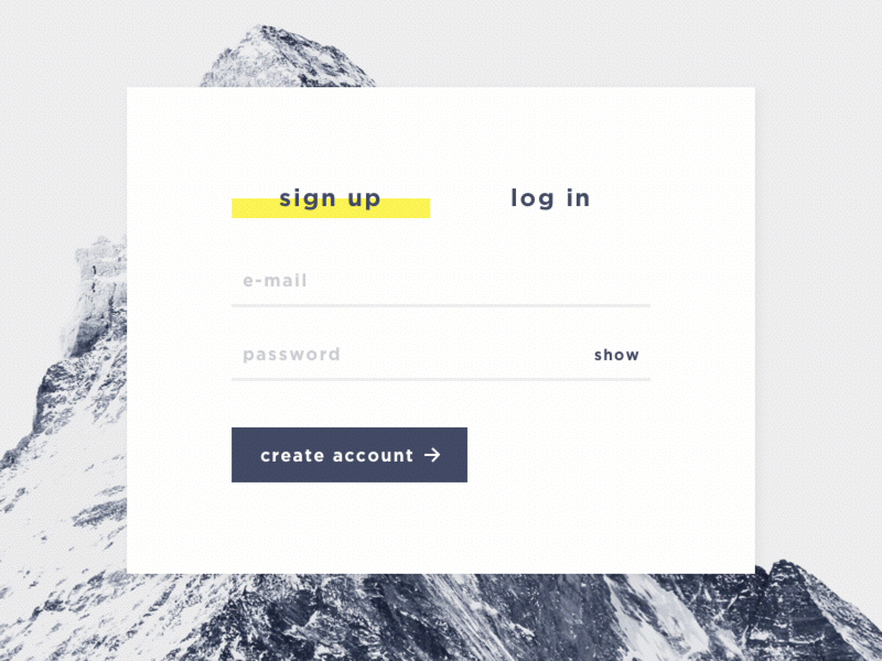 Daily UI #001 challenge daily ui mountains principle yellow