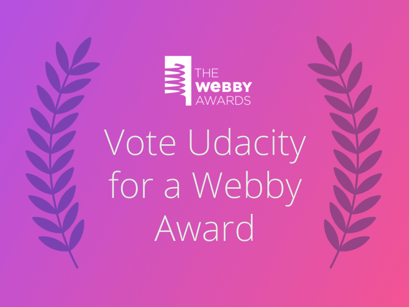 Udacity is nominated for a Webby! award education webby website