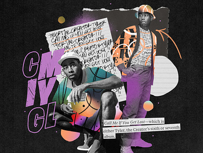 Call me if you get lost collage illus illustration texture tyler the creator typography
