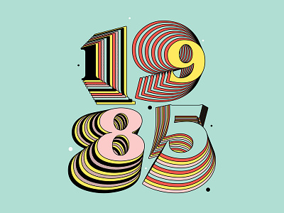 1985 1985 font illustration numbers typography
