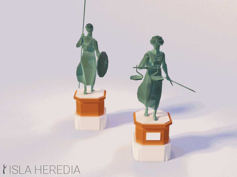 Bronze Sculptures 3d ancient greece animation bronze lowpoly museum sculpture woman