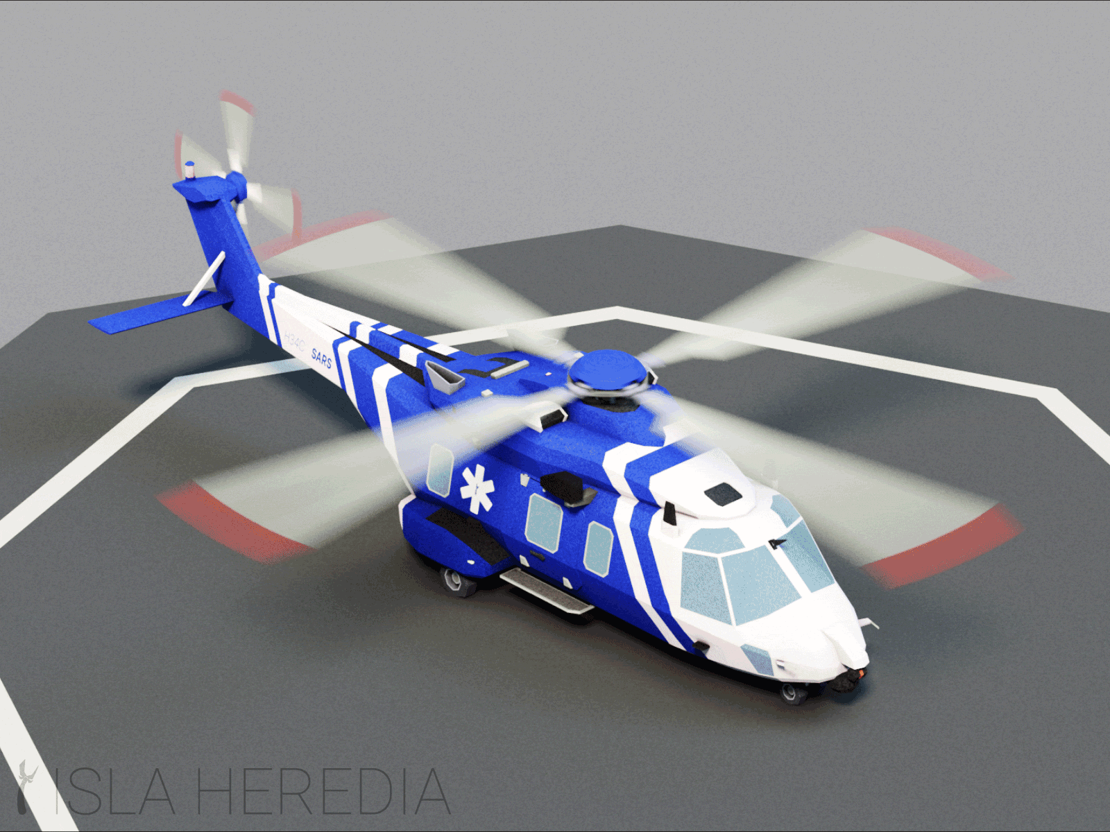 Helicopter Lowpoly 3d 3d animation 3d art animación animation azul blanco blue helicopter helicoptero lowpoly lowpolyart white
