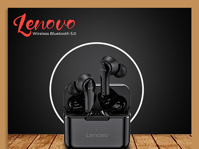 Lenovo wireless Bluetooth 5.0 Handsfree Ecommerce Design banner design branded design ecommerce flyer flyer design graphic design photoshop design