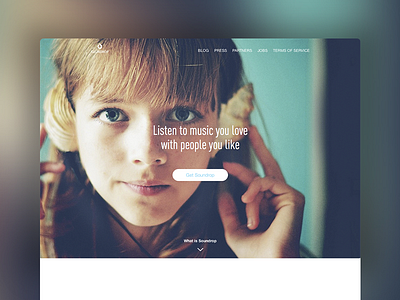 Soundrop Landing Page flat full screen home landing music sketch soundrop web
