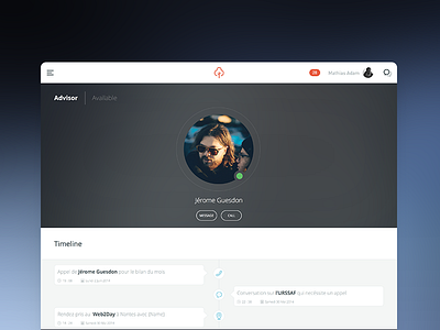 Call To Advisor app call flat ipad timeline ui ux