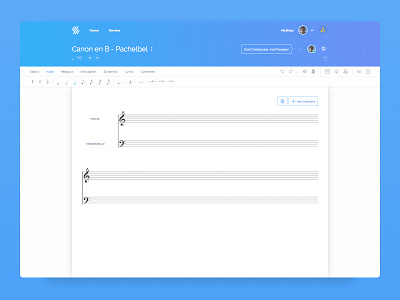 Score Edit | Flat V4 design flat materials music score web