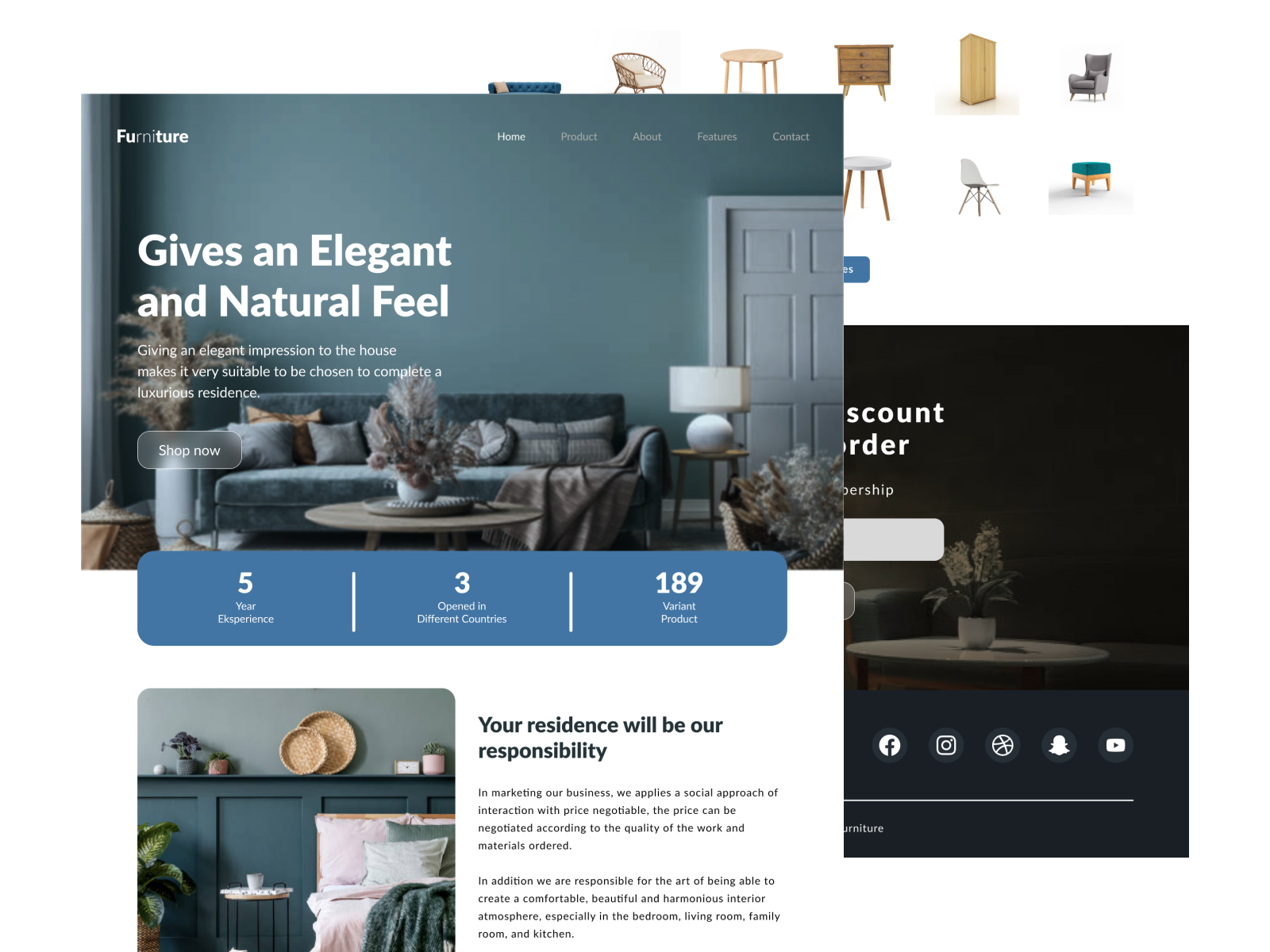 UI/UX Simple Furniture Shop site by Buta.id on Dribbble