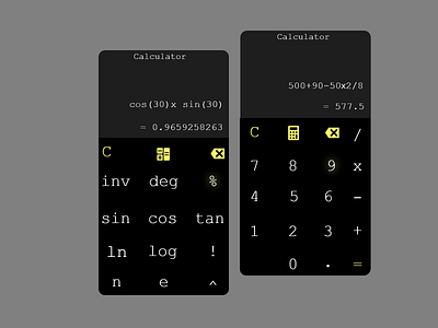 A calculator design(dark mode) 3d branding dailyui design graphic design illustration logo ui ux vector