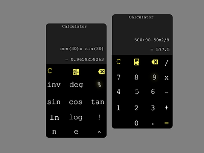 A calculator design(dark mode)