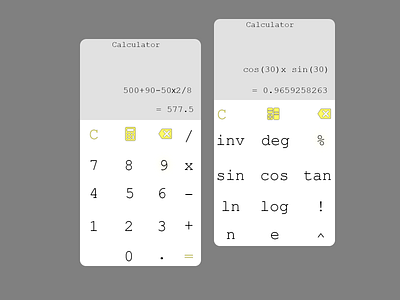 A calculator design(light mode) 3d branding dailyui design graphic design illustration logo motion graphics ui ux vector