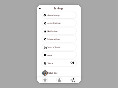 Settings page UI design 3d branding dailyui design graphic design illustration logo ui ux vector