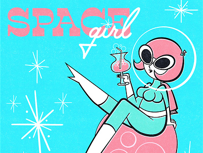 Space Girl girl illustrator space typography