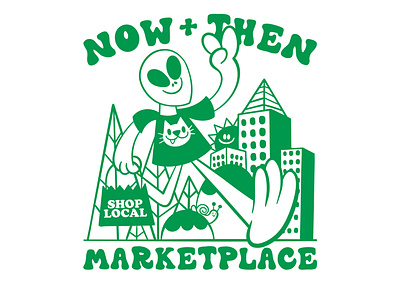 Now + Then Marketplace Tote Bag