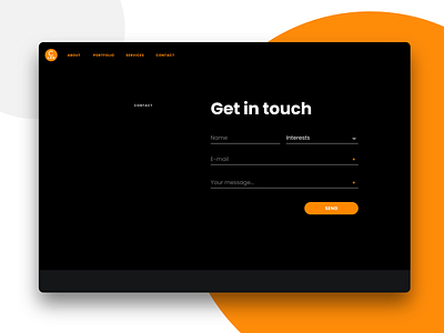 Contact form bold clean contact form contacts contrast form get in touch grid minimal simple ui