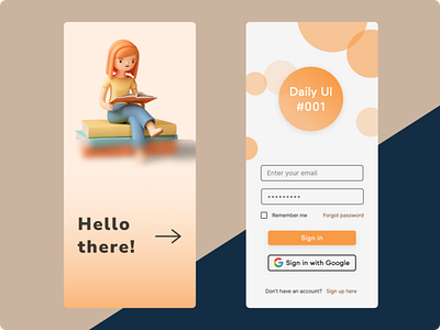 Sign In/Sign Up page- Mobile App DailyUI #001 001 app daily dailyui dailyui001 dailyuichallange design signin signinpage signup signupform signuppage ui uichallange uidesign ux uxdesign