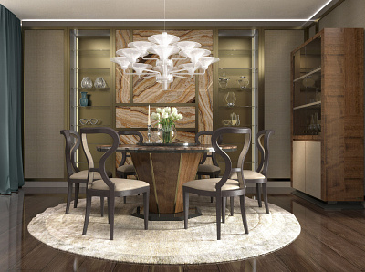 Dining room contemporary design interiordesign italianstyle luxury render