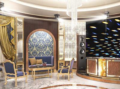 Private disco classic design disco interiordesign italianstyle luxury playroom render