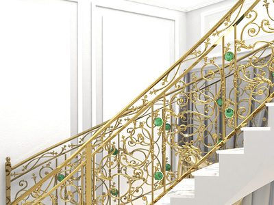 Luxury Balustrade balustrade brass classic design interiordesign italianstyle luxury render