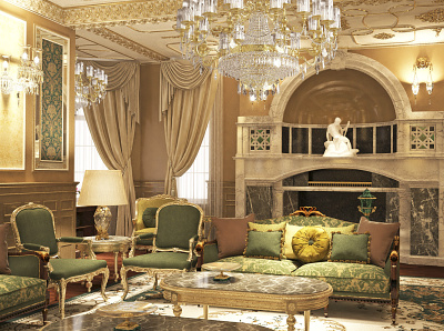 Luxury living room classic design interiordesign italianstyle livingroom luxury render