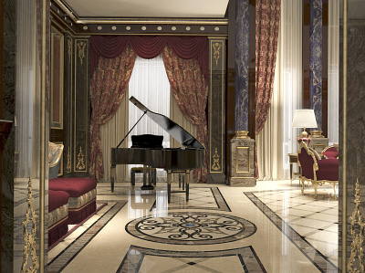 Classic Entrance classic design entrance interiordesign italianstyle luxury piano render