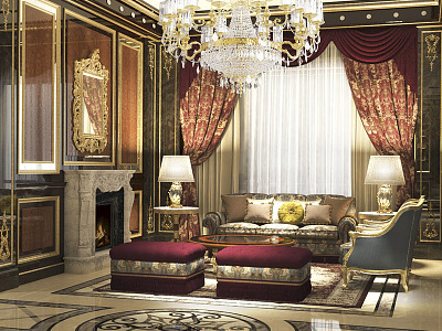 Living room classic design interiordesign italianstyle livingroom luxury render